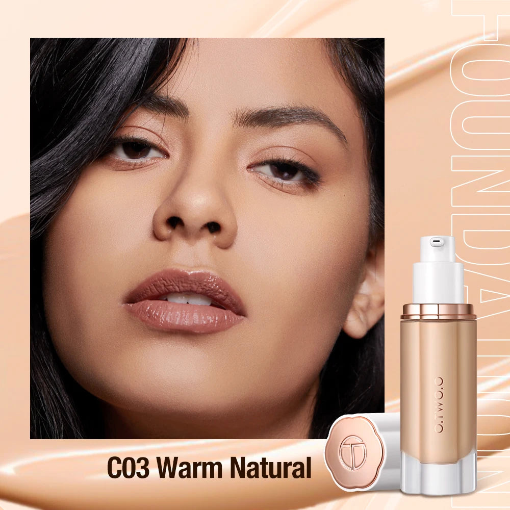 O.TWO.O Liquid Foundation 30ml – High Coverage, Long-Lasting, Waterproof Face Makeup with SPF30 & Professional Finish