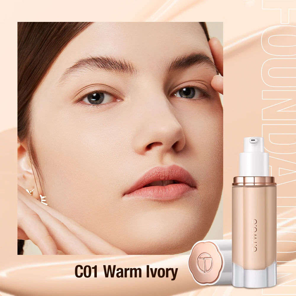 O.TWO.O Liquid Foundation 30ml – High Coverage, Long-Lasting, Waterproof Face Makeup with SPF30 & Professional Finish