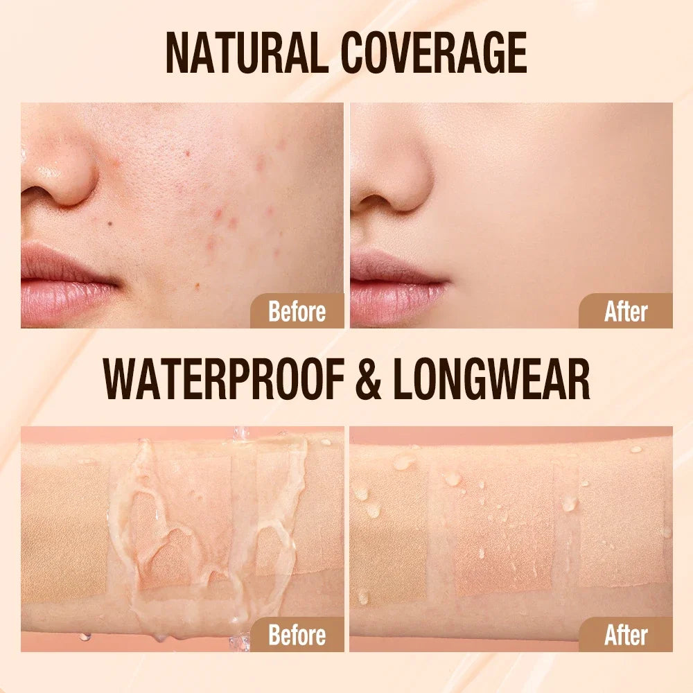 O.TWO.O Liquid Foundation 30ml – High Coverage, Long-Lasting, Waterproof Face Makeup with SPF30 & Professional Finish