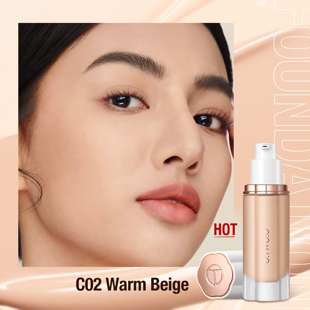 O.TWO.O Liquid Foundation 30ml – High Coverage, Long-Lasting, Waterproof Face Makeup with SPF30 & Professional Finish
